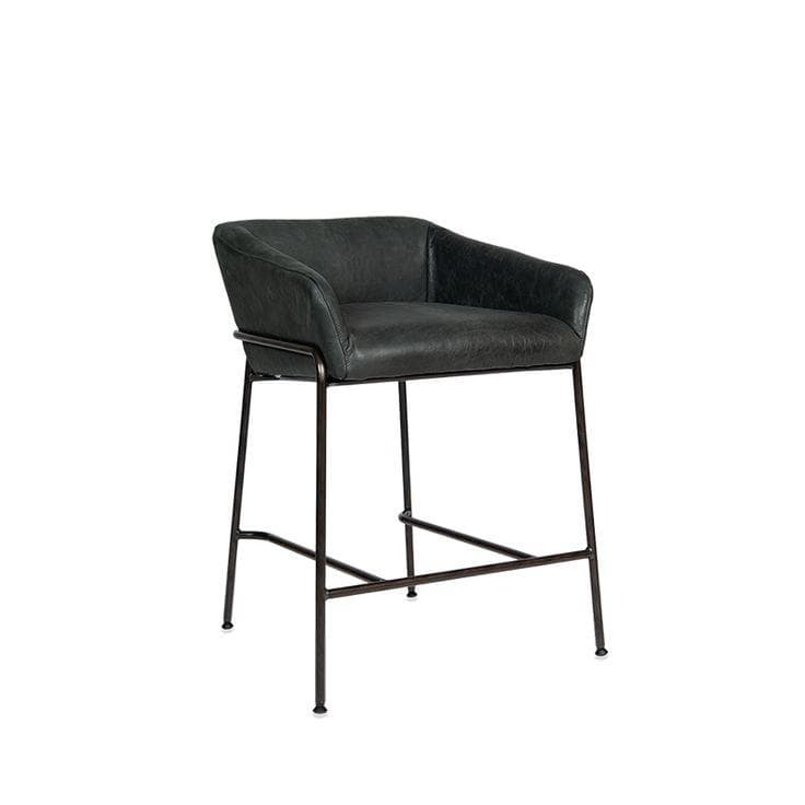 Counter Stool – Charcoal Leather