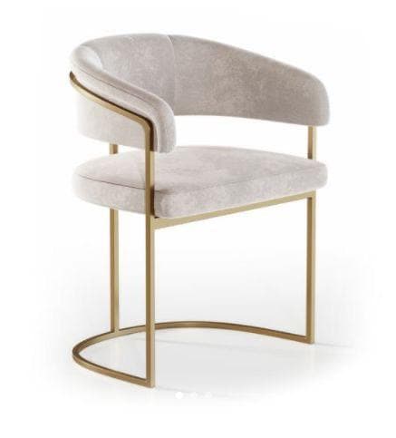 Dining Chair – Cream & Brass