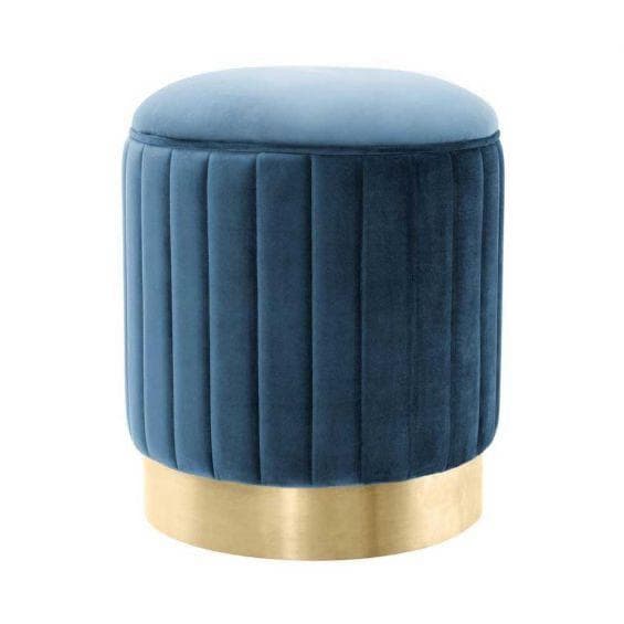 Ottoman – Blue Velvet & Gold