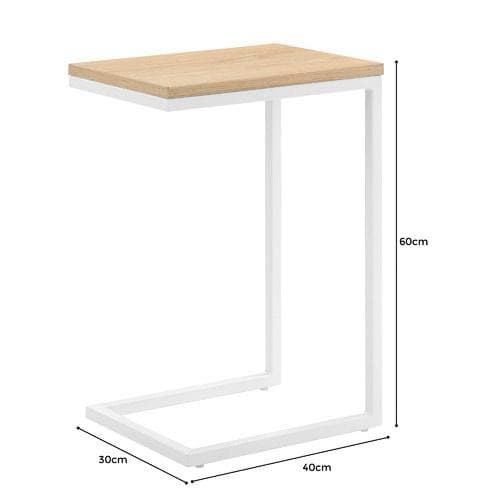 Side Table – C-Frame White & Oak — alternate view