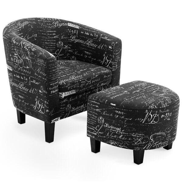 Tub Chair & Ottoman – Script Black