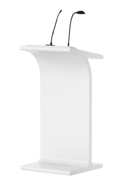 Lectern – White Curved
